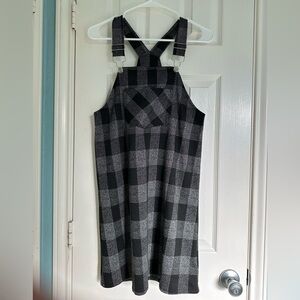 altar'd state Black and White Plaid Overall Dress M